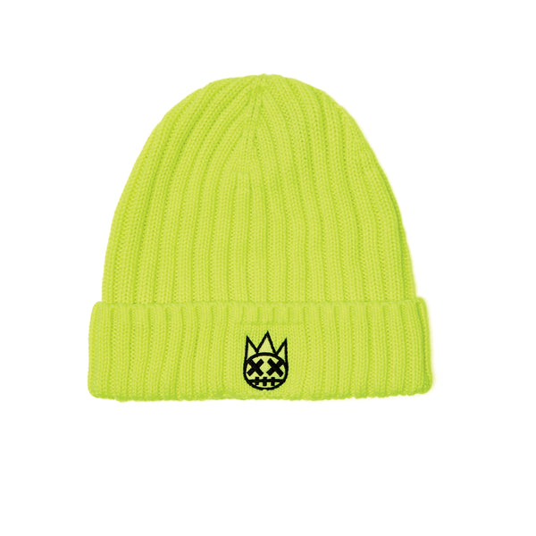 cult of individuality Shimuchan Logo Knit Hat In Neon Yellow Knit Hats