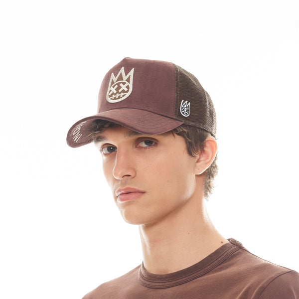 Cult Of Individuality Shimuchan Vintage Brown Trucker Hat – Mesh Back Logo Cap Hats