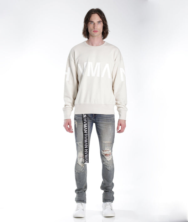 Cult Of Individuality STRAT SUPER SKINNY FIT JEAN W/BLACK BELT IN ALLOY 2 Jeans