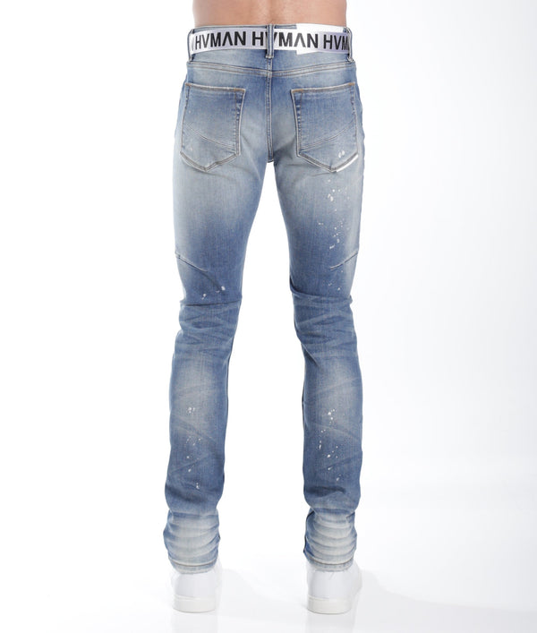 Cult Of Individuality STRAT SUPER SKINNY FIT JEAN W/WHITE BELT IN LICHEN Jeans