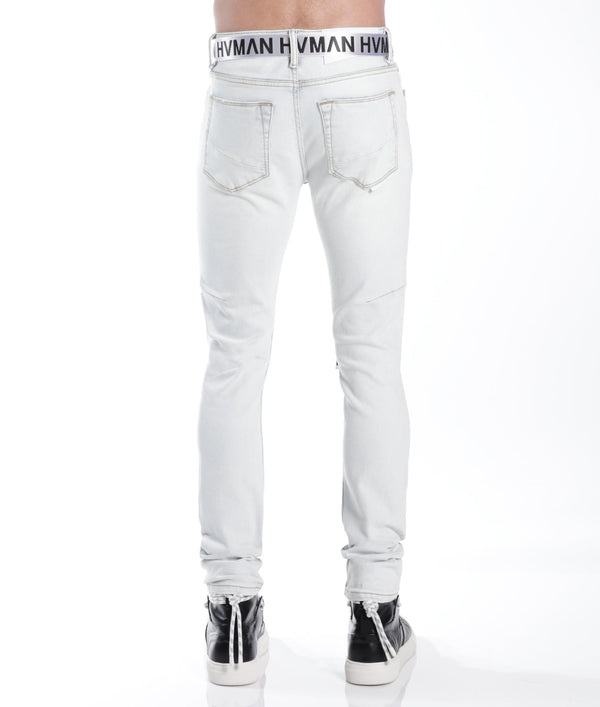 Cult Of Individuality STRAT SUPER SKINNY FIT JEAN W/WHITE BELT IN ZEPHYR Jeans