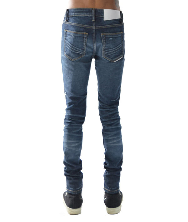 Cult Of Individuality Strat Super Skinny Jeans – Light Sand Blue Ripped Stretch Denim Jeans