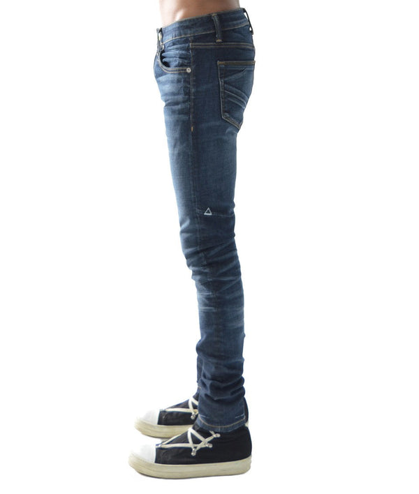 Cult Of Individuality Strat Super Skinny Jeans – Light Sand Blue Ripped Stretch Denim Jeans