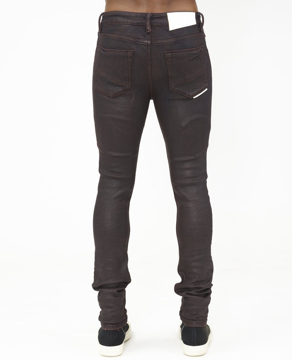 Cult Of Individuality STRAT SUPER SKINNY OVERSPRAY IN BURGUNDY Jeans