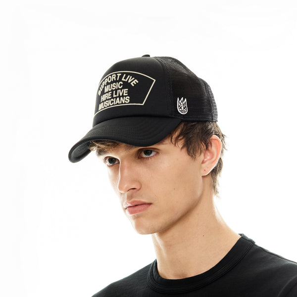 Cult Of Individuality Support Live Music Trucker Hat – Black Mesh Back Cap Hats