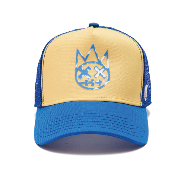 Cult Of Individuality Vintage Yellow Trucker Hat – Mesh Back Curved Visor Clean Logo Hats