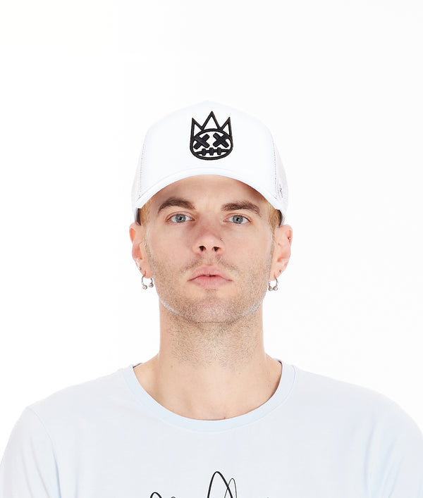 Cult Of Individuality White Trucker Hat – Mesh Back Curved Visor Cap Hats