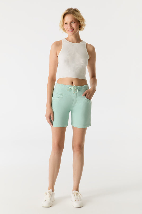 Cup Of Joe Denim Alice Mid Waist Regular Length Jogger 5 Pocket Shorts