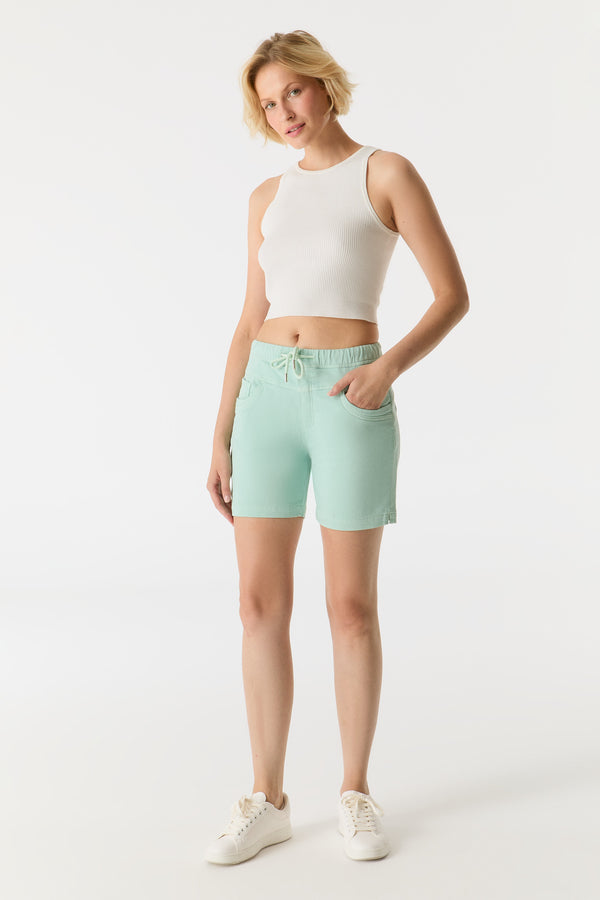 Cup Of Joe Denim Alice Mid Waist Regular Length Jogger 5 Pocket Shorts