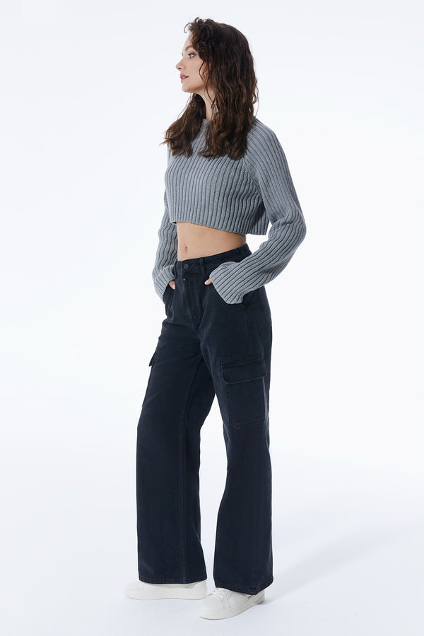 Cup Of Joe Denim Charlotte High Waist Full Length Cargo Jeans