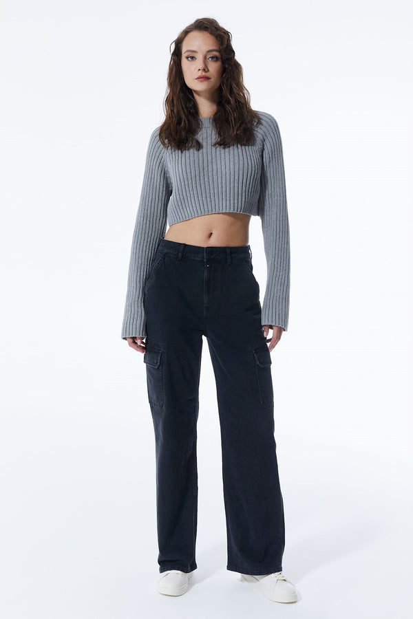 cup of joe denim Charlotte High Waist Full Length Cargo Jeans