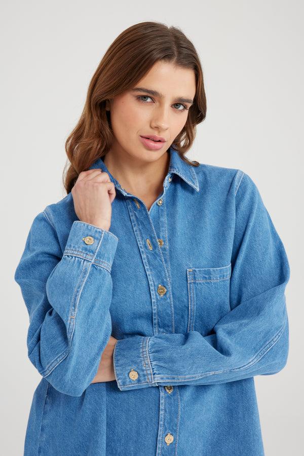 Cup Of Joe Denim Arya Long Sleeve Shirt