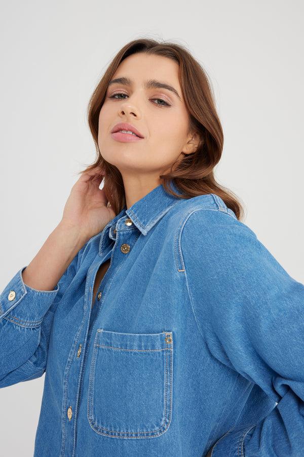 Cup Of Joe Denim Arya Long Sleeve Shirt