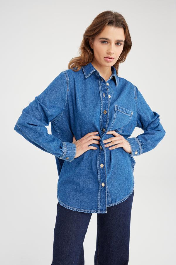 Cup Of Joe Denim Arya Long Sleeve Shirt