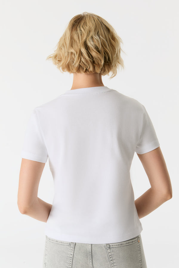 Cup Of Joe Denim Greta V Neck Short Sleeve Tshirt