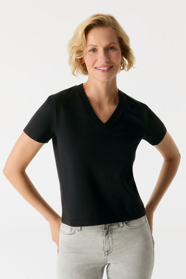 cup of joe denim Greta V Neck Short Sleeve Tshirt