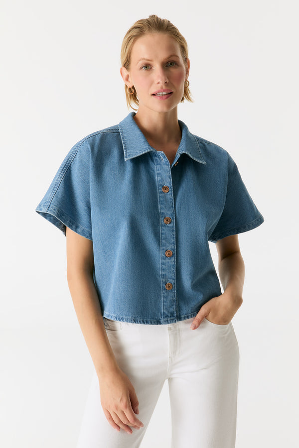 Cup Of Joe Denim Jennifer Short Sleeve Shirt