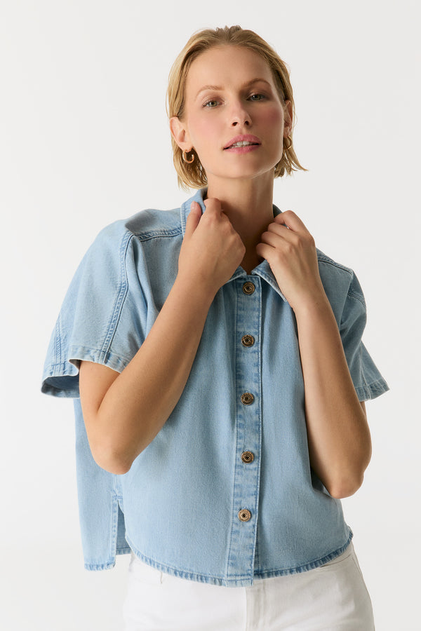 Cup Of Joe Denim Jennifer Short Sleeve Shirt