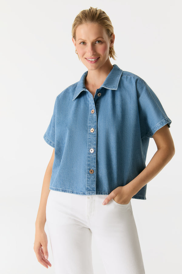 cup of joe denim Jennifer Short Sleeve Shirt