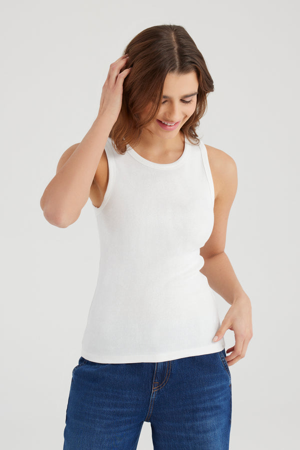Cup Of Joe Denim Liv Halter Neck Tank Top