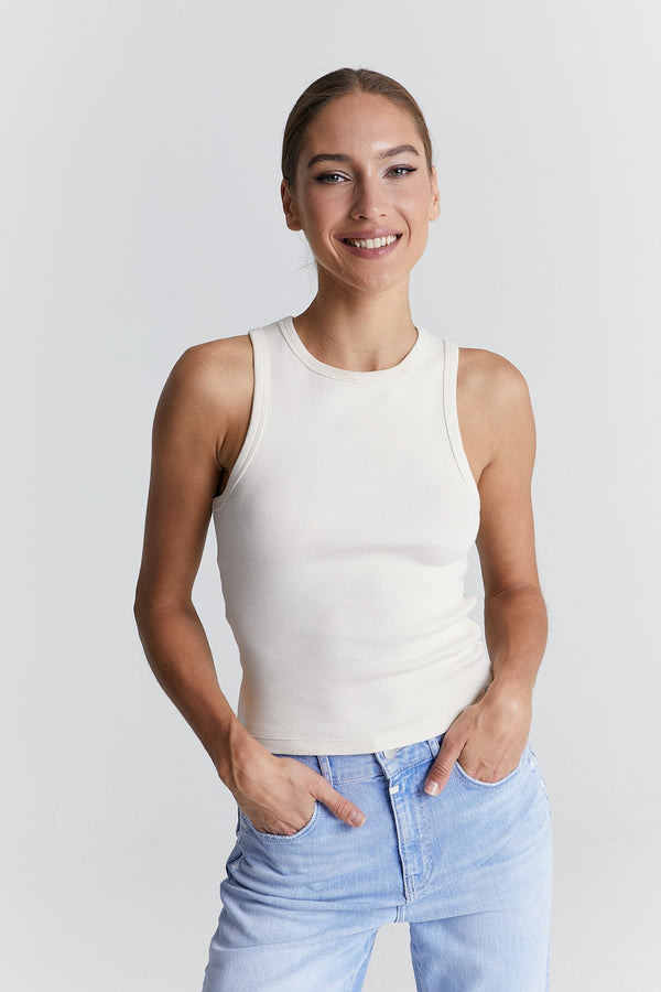 Cup Of Joe Denim Liv Halter Neck Tank Top