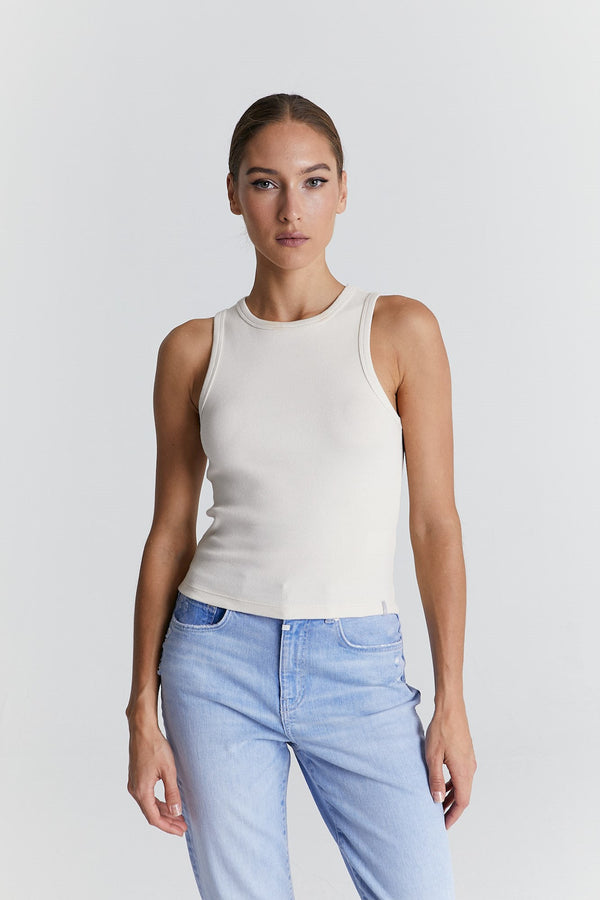 cup of joe denim Liv Halter Neck Tank Top