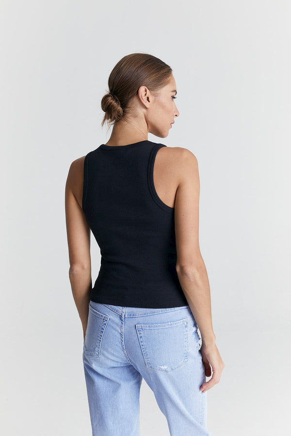 Cup Of Joe Denim Liv Halter Neck Tank Top