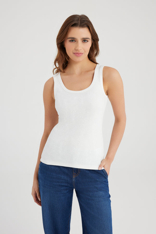 Cup Of Joe Denim Olivia Scoop Neck Tank Top