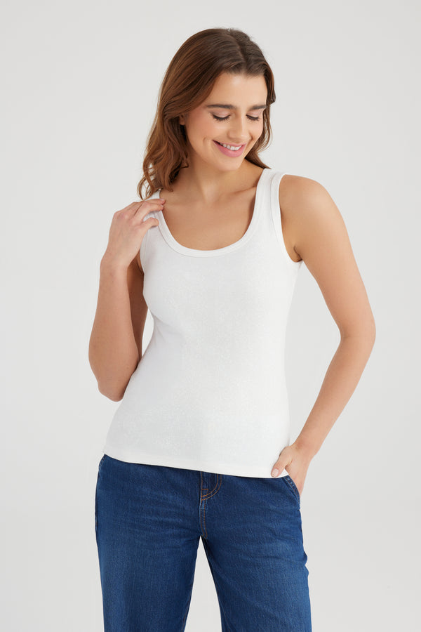 cup of joe denim Olivia Scoop Neck Tank Top