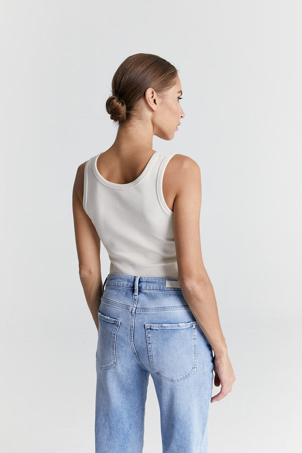 Cup Of Joe Denim Olivia Scoop Neck Tank Top