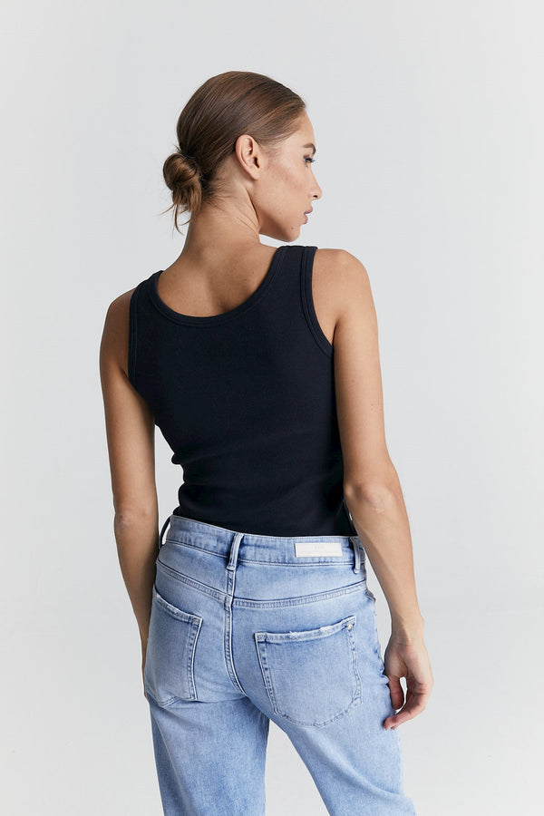 Cup Of Joe Denim Olivia Scoop Neck Tank Top