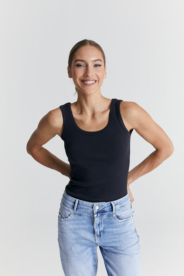 Cup Of Joe Denim Olivia Scoop Neck Tank Top