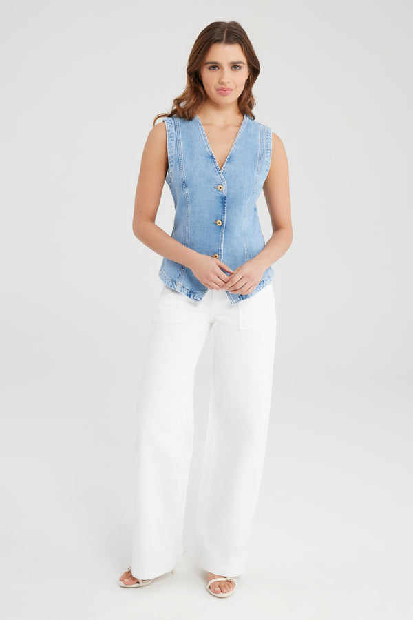 Cup Of Joe Denim Pixie Denim Vest
