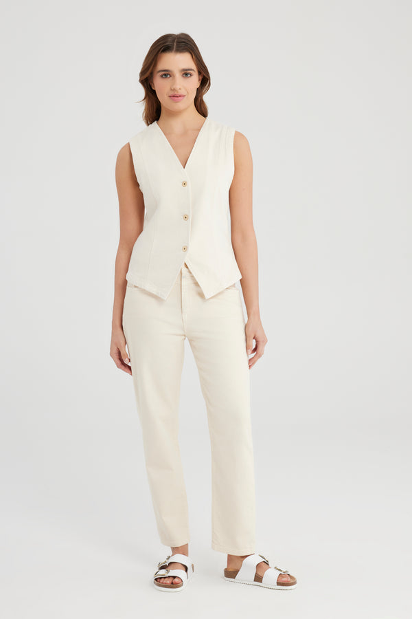 Cup Of Joe Denim Pixie V Neck Vest