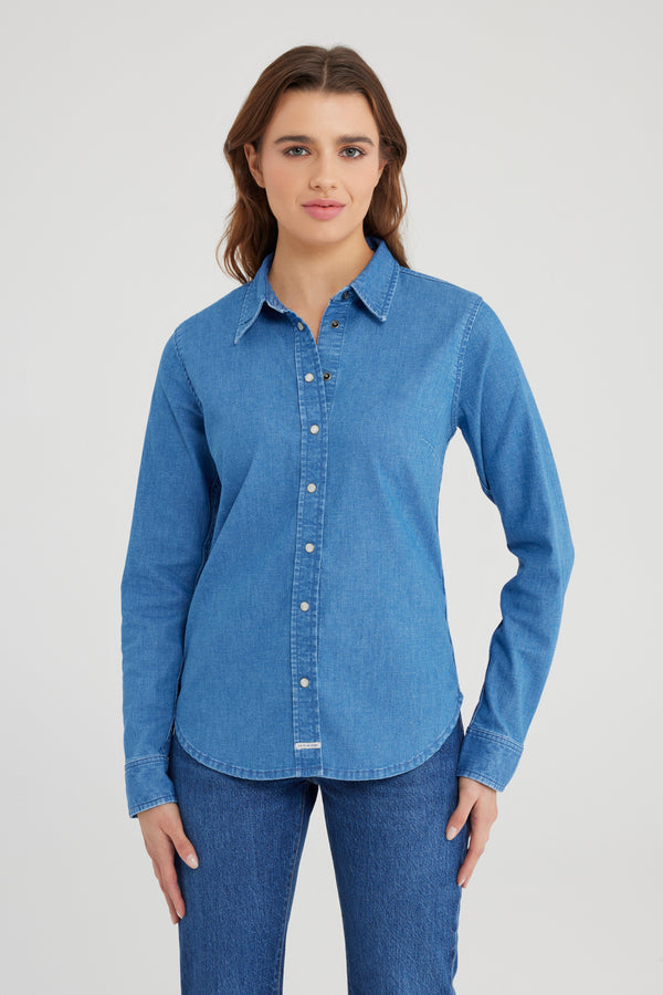 Cup Of Joe Denim Scarlett Long Sleeve Shirt