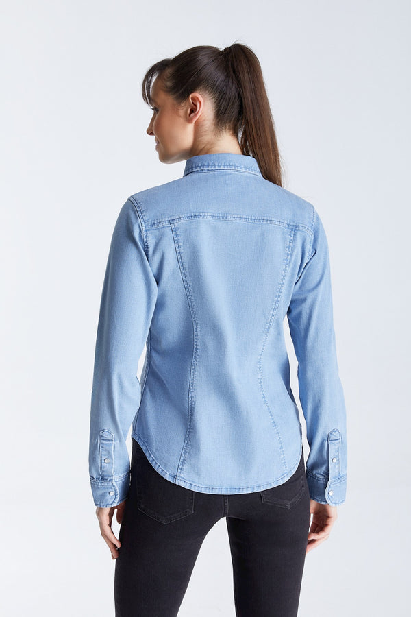 Cup Of Joe Denim Scarlett Long Sleeve Shirt