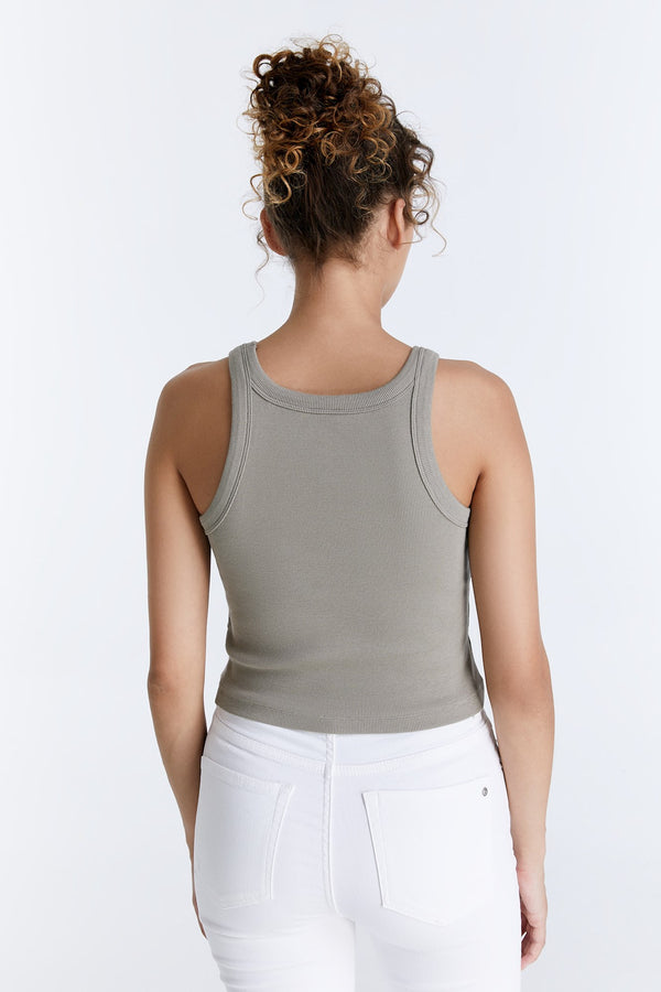 Cup Of Joe Denim Zoe Crew Neck Tank Top