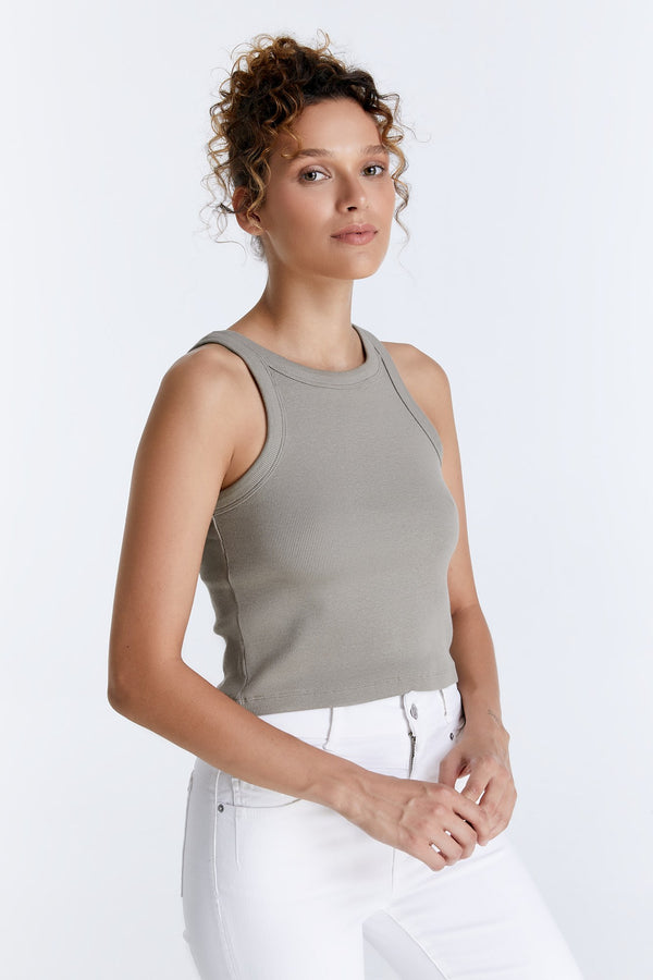 Cup Of Joe Denim Zoe Crew Neck Tank Top