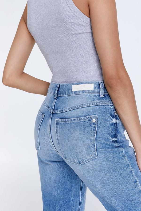 Cup Of Joe Denim Daisy Mid Waist Regular Length Strass 5 Pocket Jeans