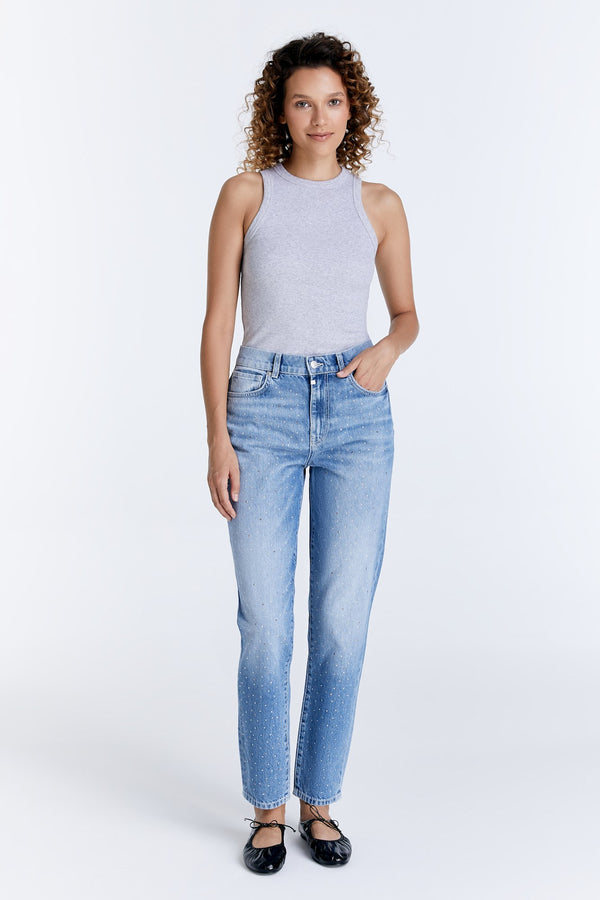 cup of joe denim Daisy Mid Waist Regular Length Strass 5 Pocket Jeans