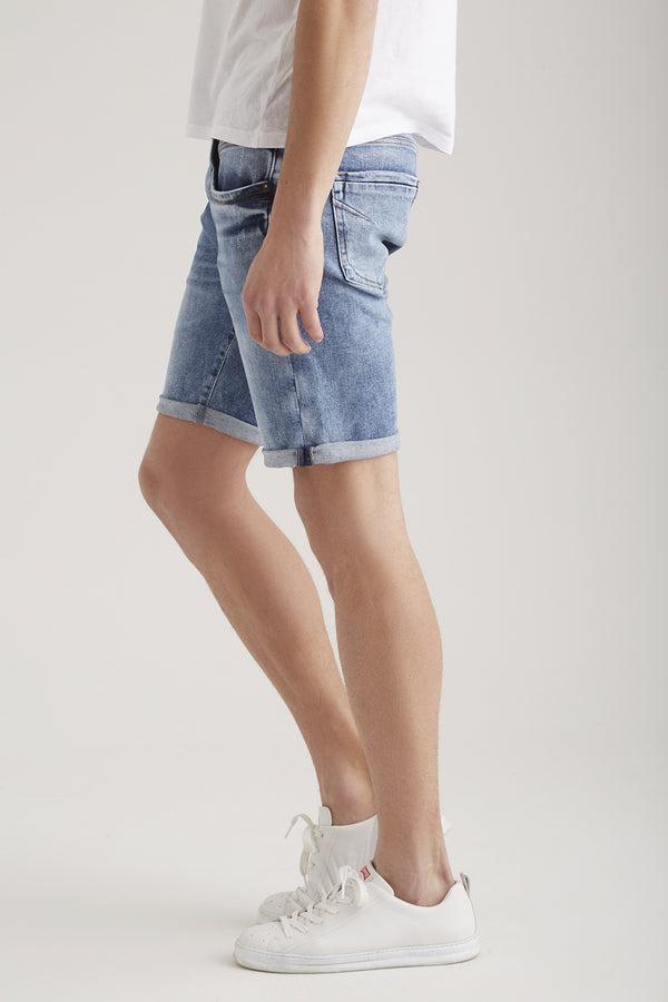 Cup Of Joe Denim Dennis Mid Waist Regular Length 5 Pocket Shorts