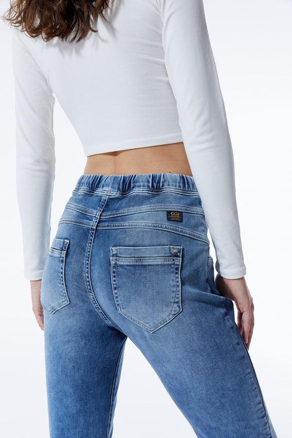 Cup Of Joe Denim Ella Mid Waist Ankle Length Jogger 5 Pocket Jeans