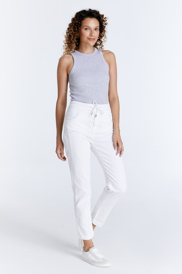 Cup Of Joe Denim Ella Mid Waist Ankle Length Jogger 5 Pocket Pants