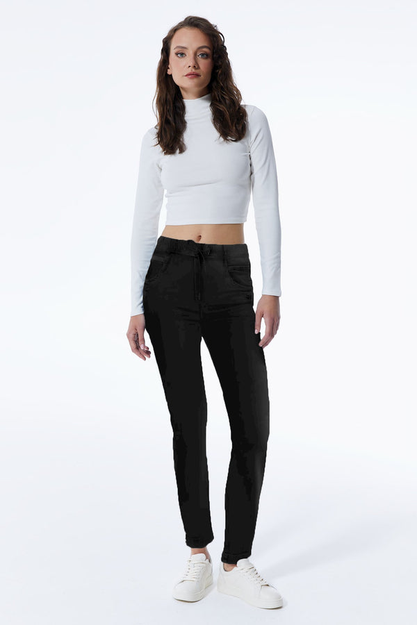 cup of joe denim Ella Mid Waist Ankle Length Jogger 5 Pocket Pants