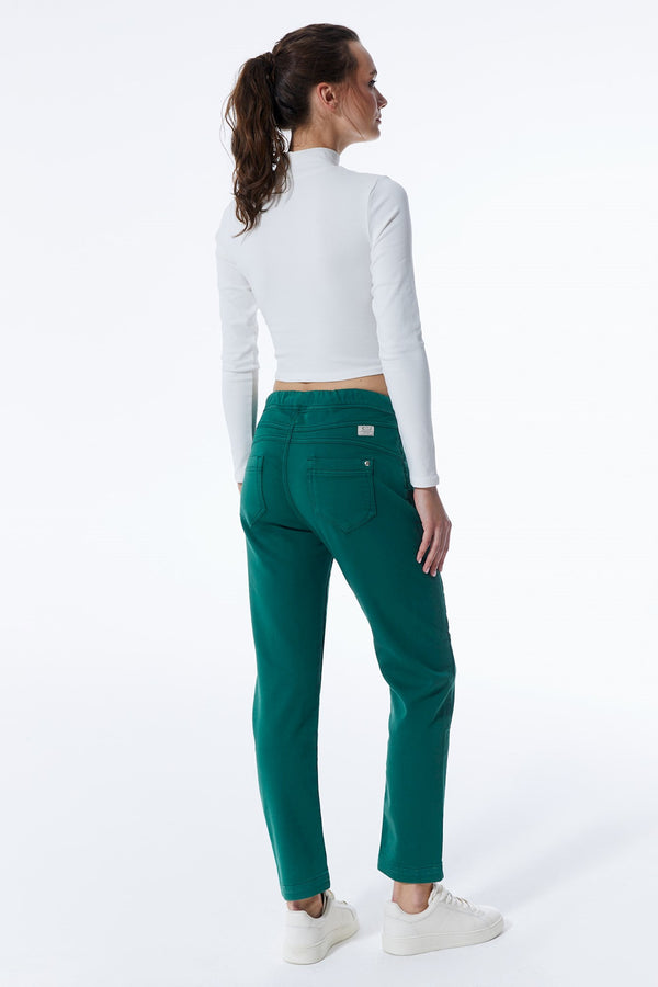 Cup Of Joe Denim Ella Mid Waist Ankle Length Jogger 5 Pocket Pants