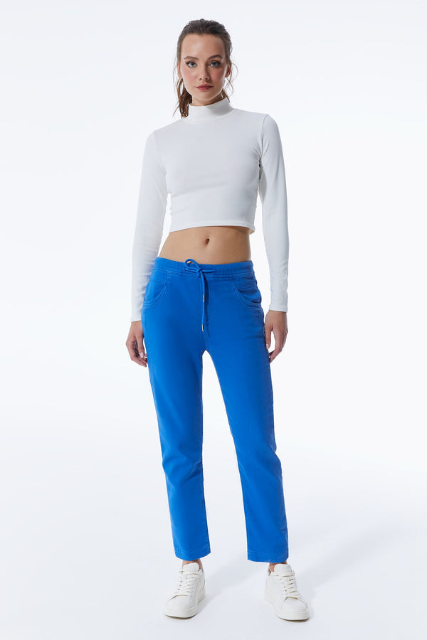 Cup Of Joe Denim Ella Mid Waist Ankle Length Jogger 5 Pocket Pants