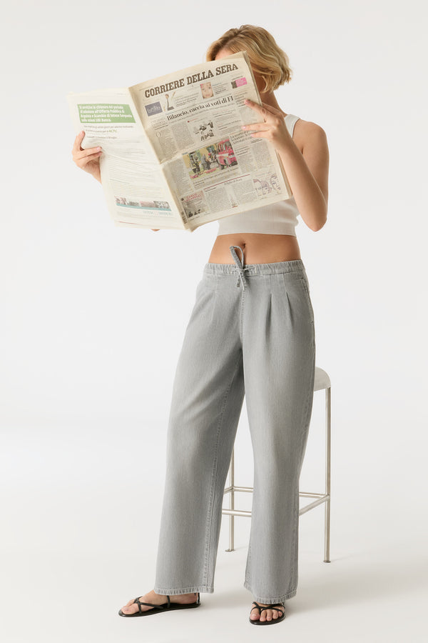 Cup Of Joe Denim Ellen Mid Waist Full Length Jogger Chino Jeans