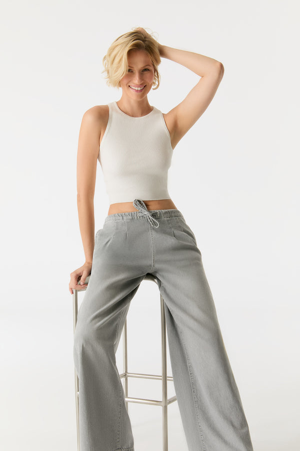 Cup Of Joe Denim Ellen Mid Waist Full Length Jogger Chino Jeans