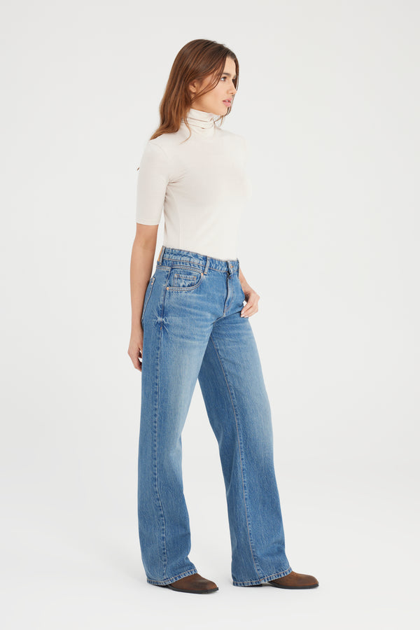 Cup Of Joe Denim Elodie Mid Waist Full Length 5 Pocket Jeans