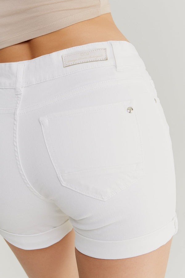 Cup Of Joe Denim Emma Mid Waist Regular Length 5 Pocket Shorts